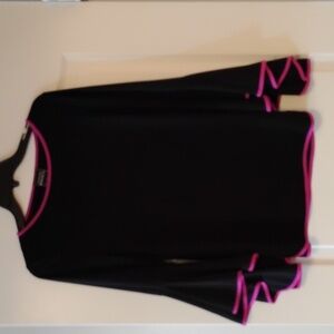 Coco Bianca Black And Pink Top With Bell Sleeves